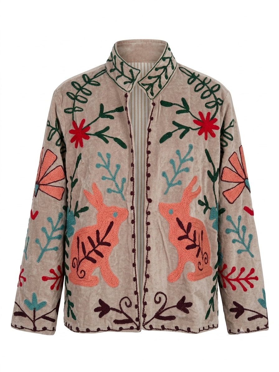 The Beige Rabbit Suzani jacket
