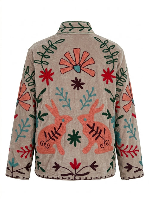 The Beige Rabbit Suzani jacket