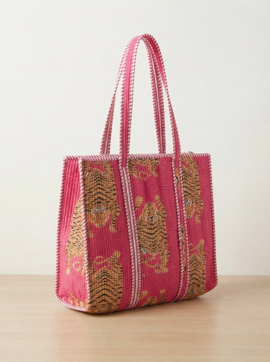 Hot Pink Bengal Tiger Tote