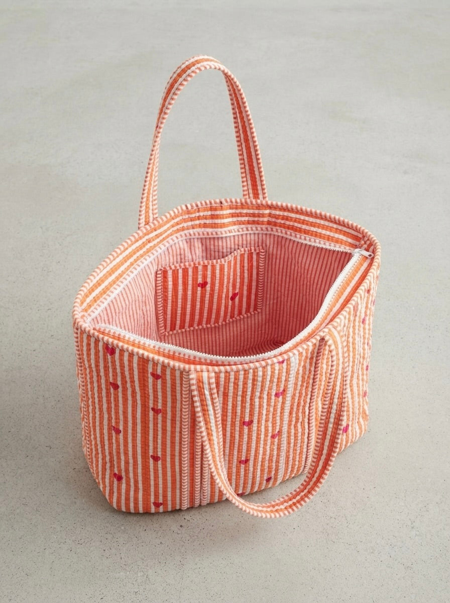 Orange Hearts Tote bag