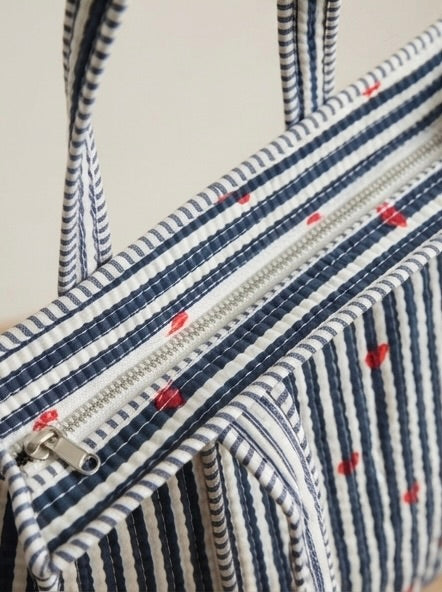 Navy Blue Hearts Tote bag