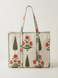 Terracotta Floral Quilted Tote bag