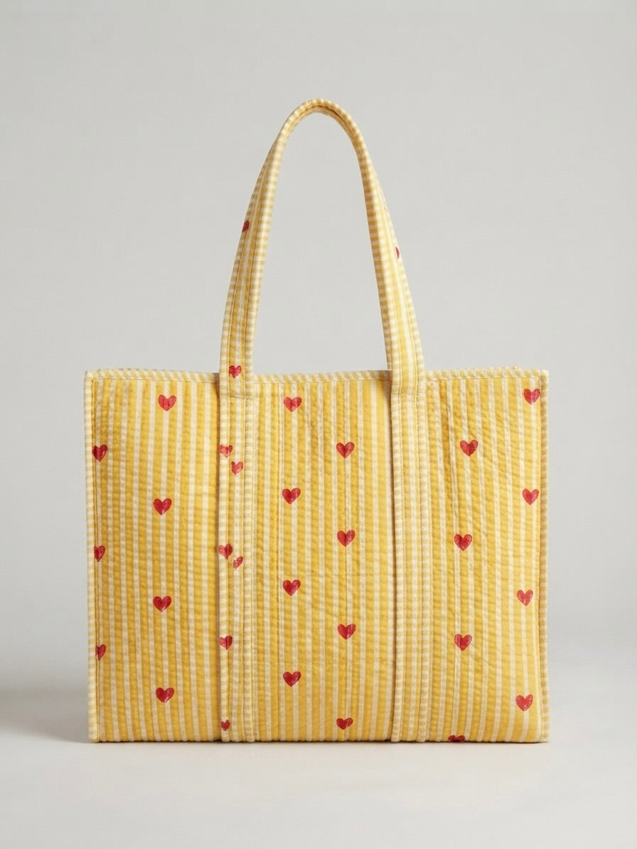 Sunshine Yellow Hearts Tote bag