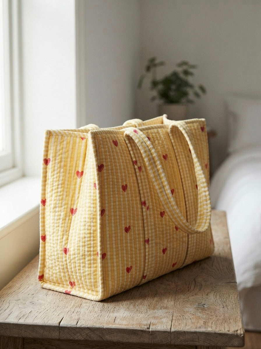 Sunshine Yellow Hearts Tote bag
