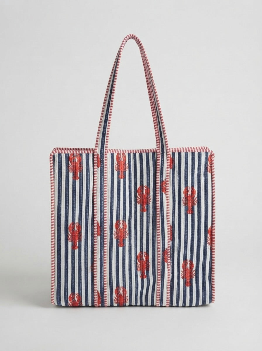Nautical Lobster Stripe Tote bag