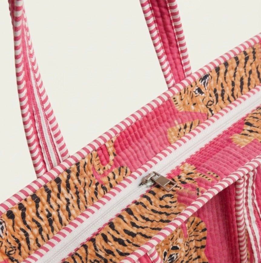 Hot Pink Bengal Tiger Tote
