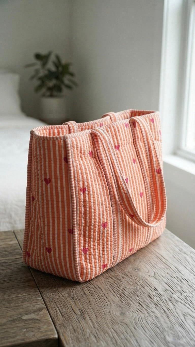 Orange Hearts Tote bag